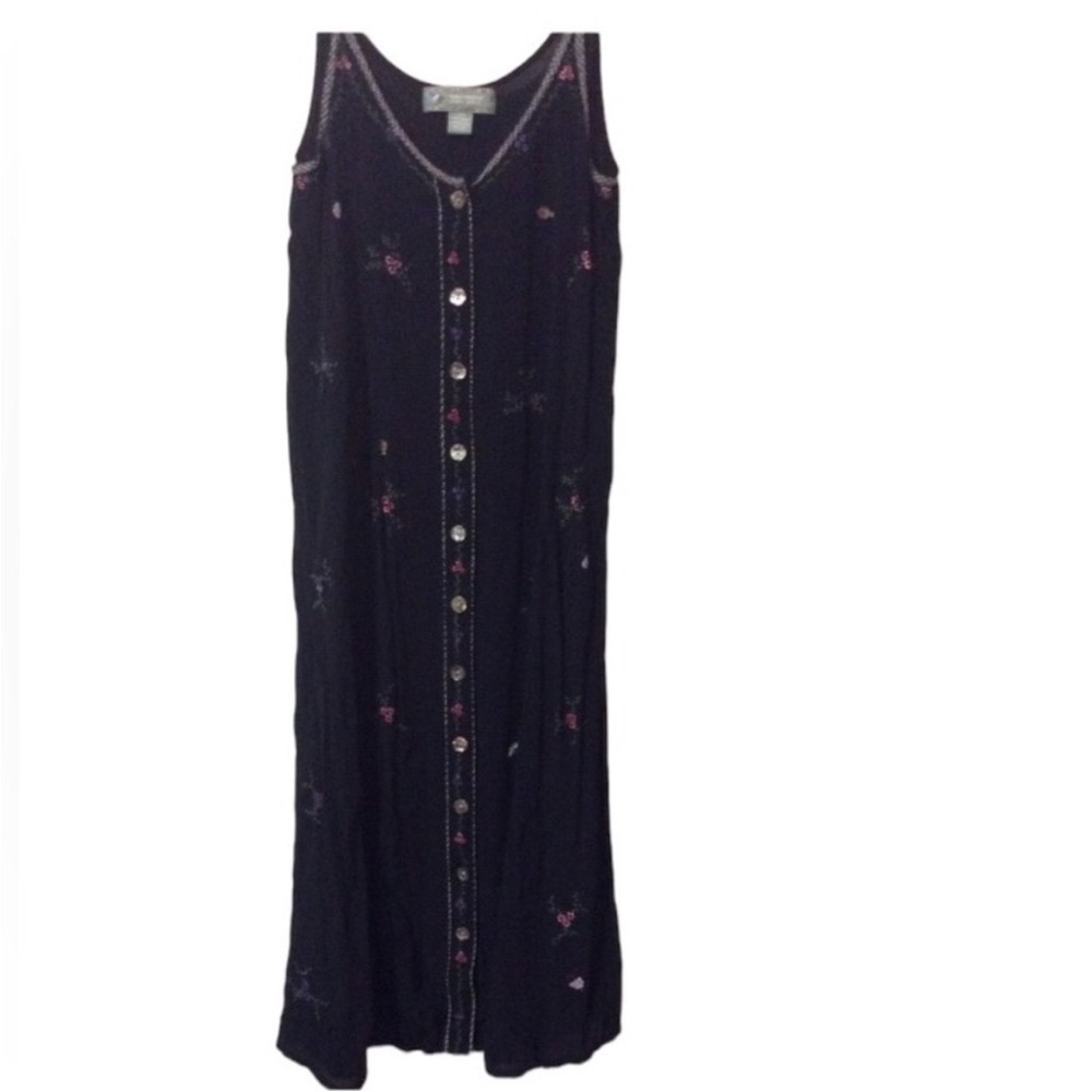 PAPY BOEZ Unique Hand Painted VINTAGE Sleeveless Dress Size S/M